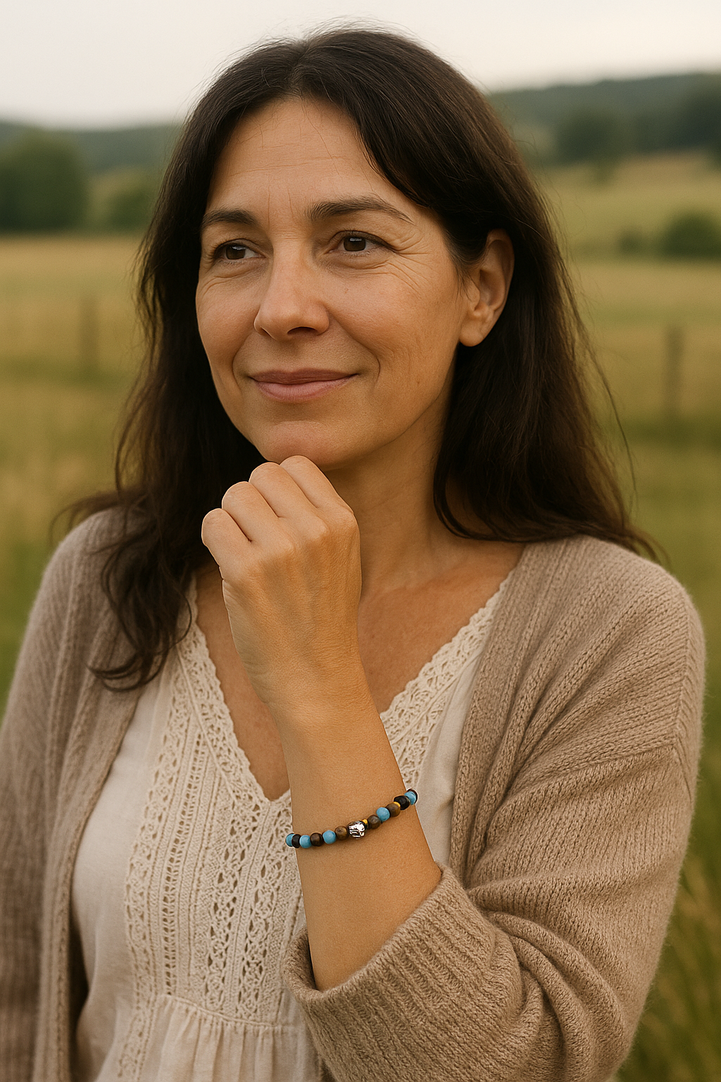 Bracelet Œil de Tigre & Turquoise